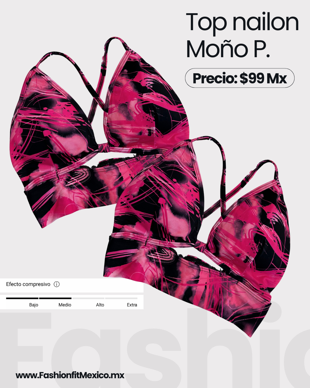 Top Moño Pink/Black