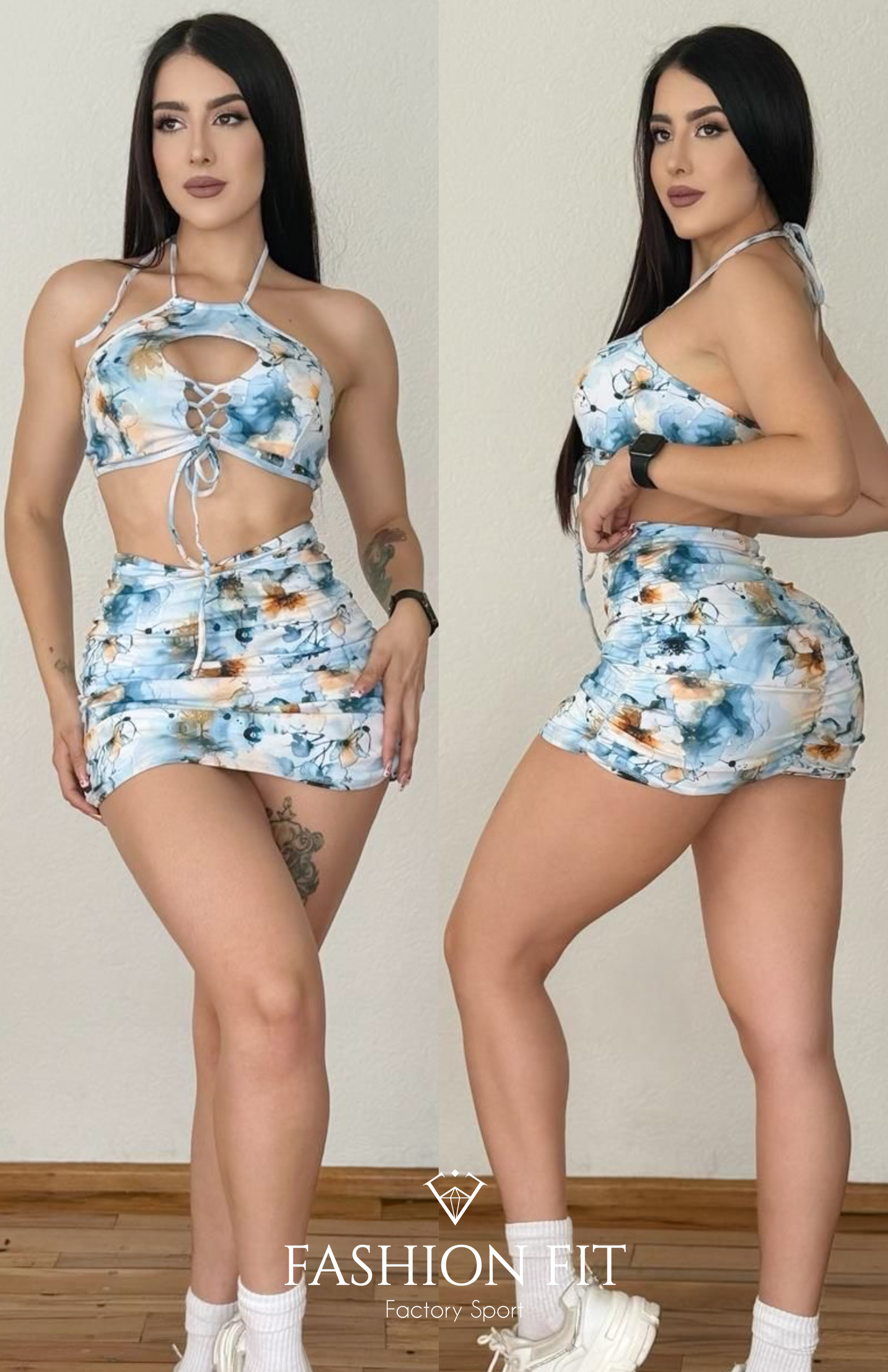 Conj. falda hortensia