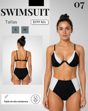 Swimsuit black white 07
