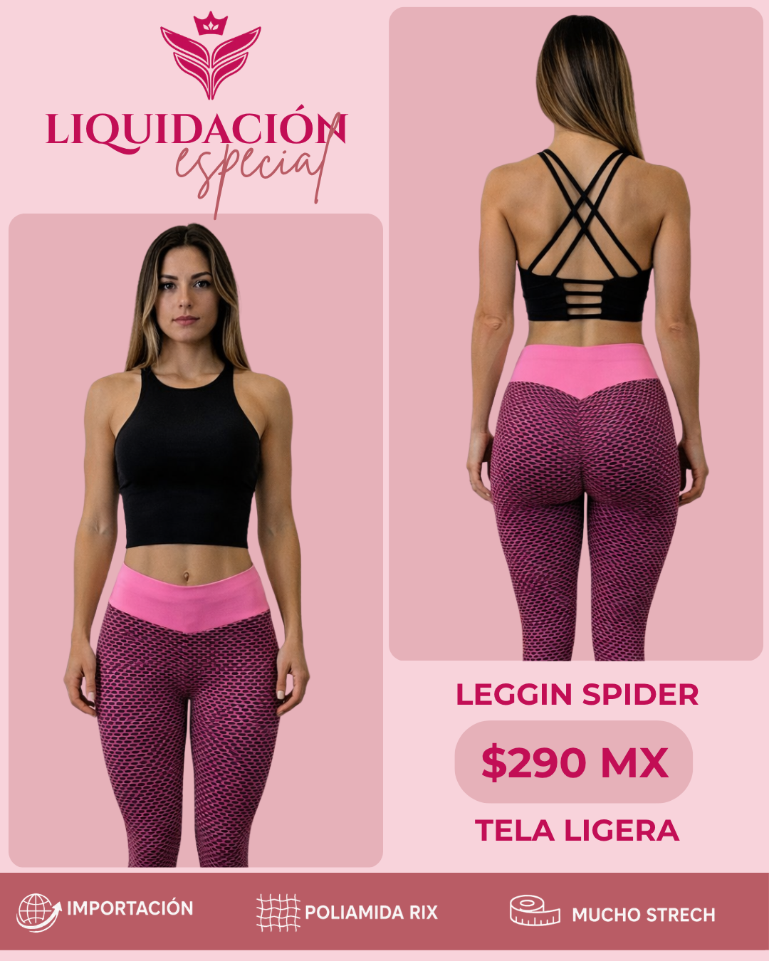 Leggin spider pink