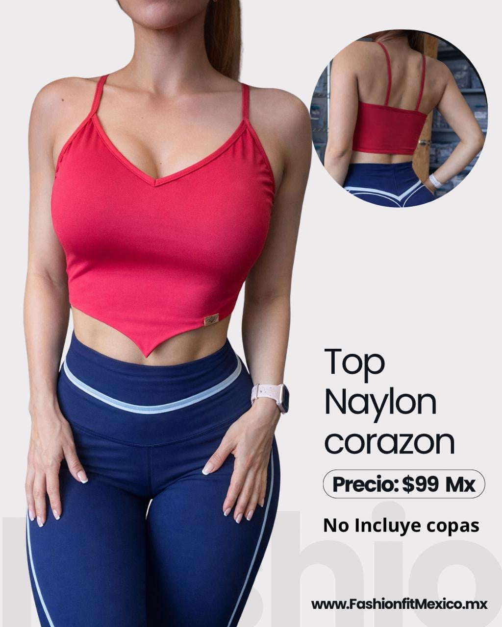 Top corazón red