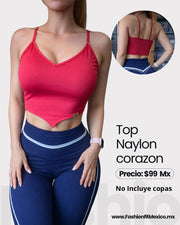 Top corazón red