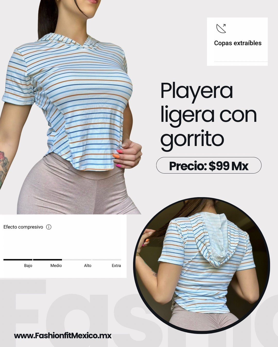 Playera con gorrito rayas