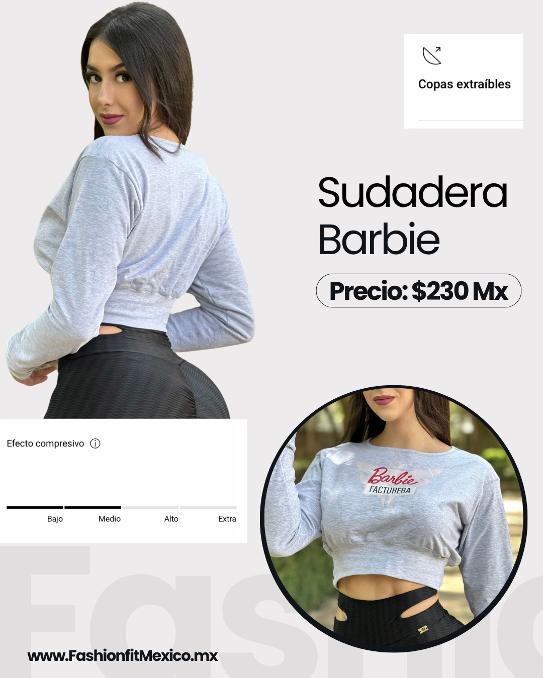 Sudadera corta barbie