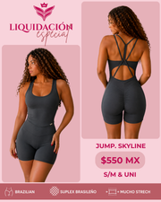 Jump. Sky gray