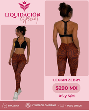 Leggin zebry coffee
