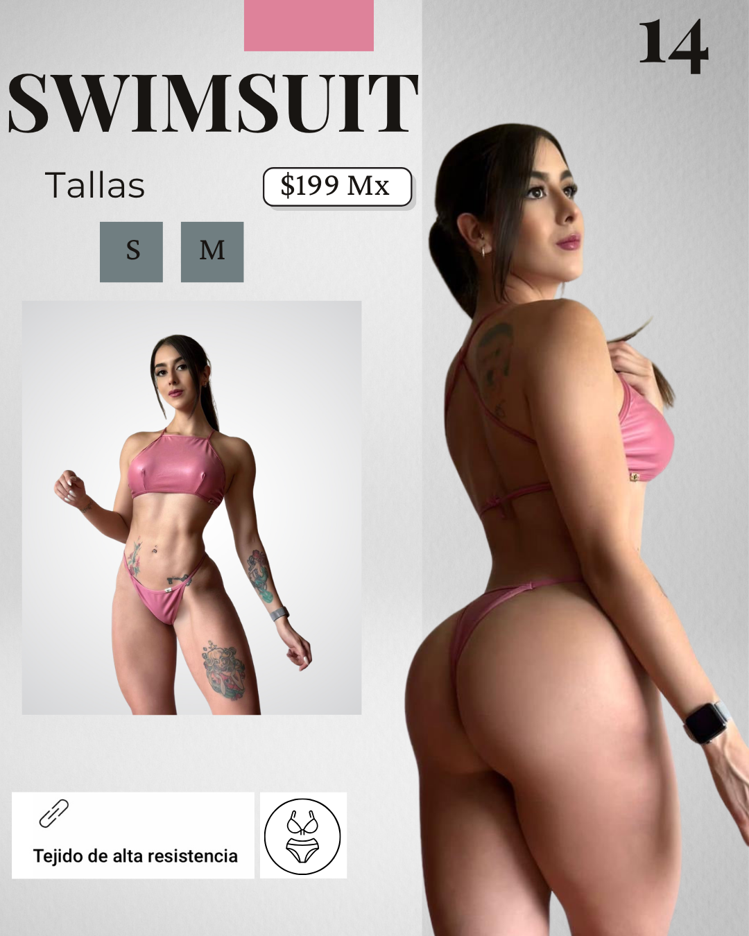 Swimsuit vinil pink 14