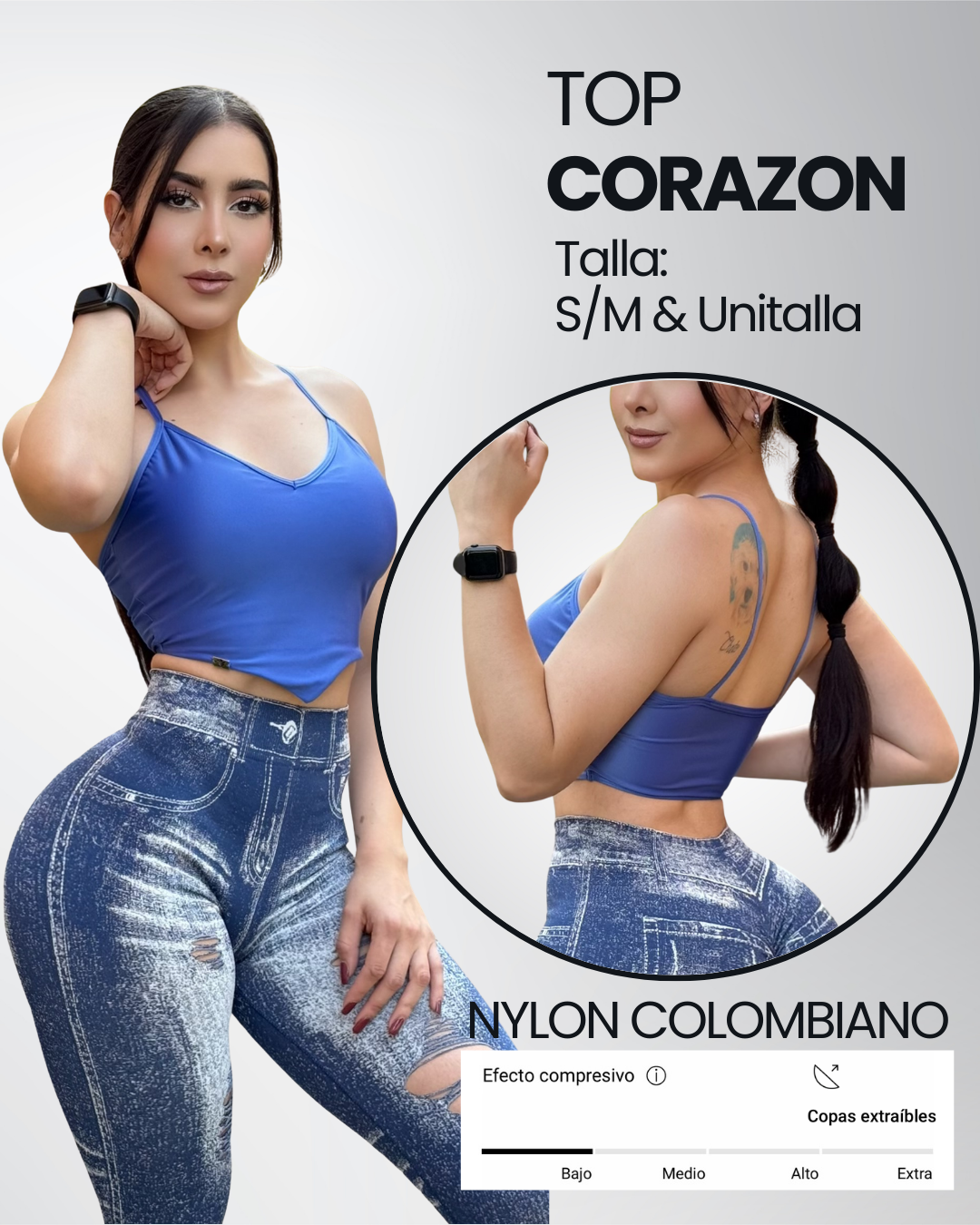 Top corazón blue